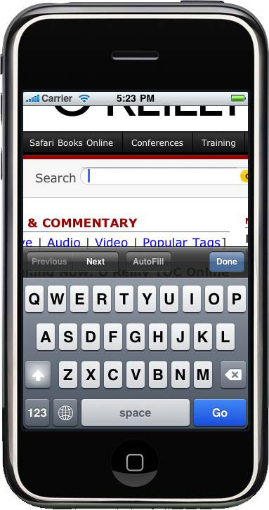 iPhone и iPod Touch используют виртуальную клавиатуру на экране, когда пользователю нужно набрать текст